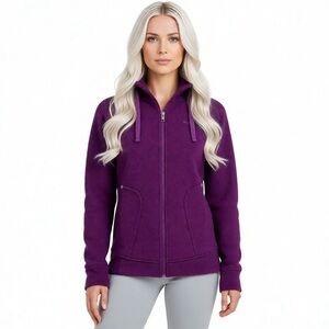 Avalanche Purple Fleece Jacket Full Zip Hooded Activewear Size S💜